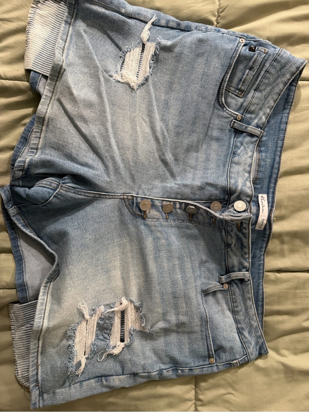 KanCan Light Blue Distressed Jean Shorts